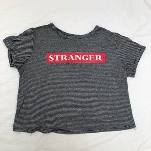 Used Stranger Logo Crop Top